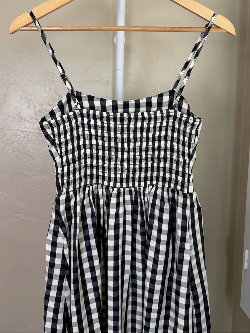 Commense Gingham Cotton Blend Cutout Cami Maxi Dress Black White XS NWT - Picture 9 of 12